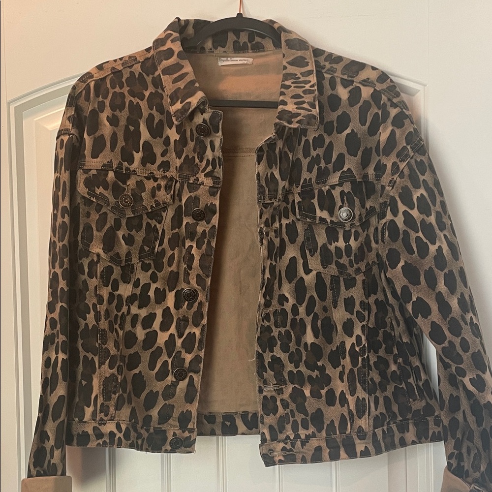 Leopard Print Jean Jacket